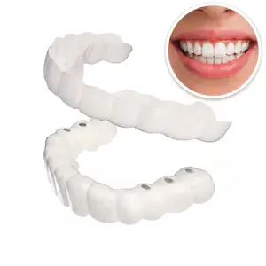 【3PC】Natural White & Comfortable Moldable False Teeth for Instant Confidence, 1-Minute Snap on Veneers Instant Visual Look Enhancer, Snap-On Dentures Temporary Tooth Repair Kit, Quick Smile Enhancement Tool, Smile Beautiful Party Essential.