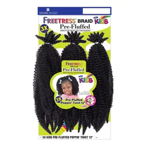 FreeTress Crochet Braids 3X Kids Pre-Fluffed Poppin' Twist 12" (pack of 1, 1)