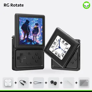 Anbernic RG Rotate【Buy 1 Get 1 Wired Earphone + 1 Pair of High Shoulder Buttons + 1 L-Shaped Hex Key + 1 USB-C Headphone Jack Adapter + 1 Lanyard + 1 Screen Protector】Handheld Console Android 12 3.5-inch IPS Fully Laminated Display 720*720 Ready to Use