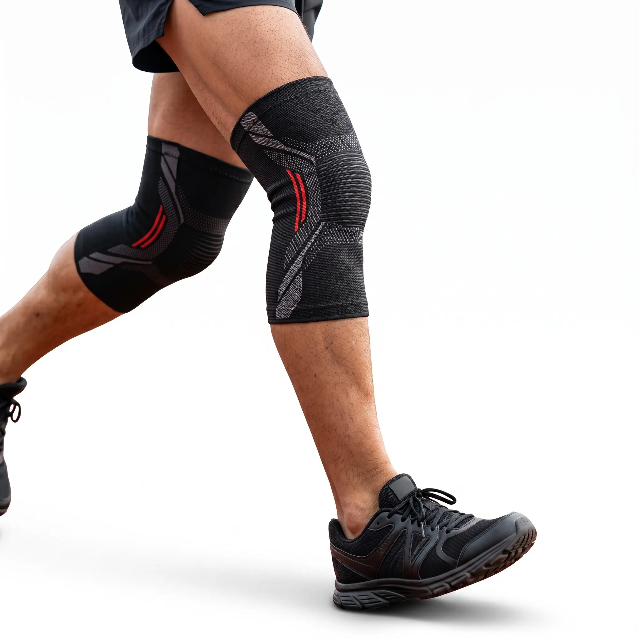 XL Unisex 3D Knit Fabric Knee Sleeves (Set of 2), Ergonomic Joint Support, Anti-Slip Breathable, Dual-Side Stabilizer, Protective Sport Compression, Durable Leg Supporter Knee Brace Wrap for Gym, Weightlifting modern design