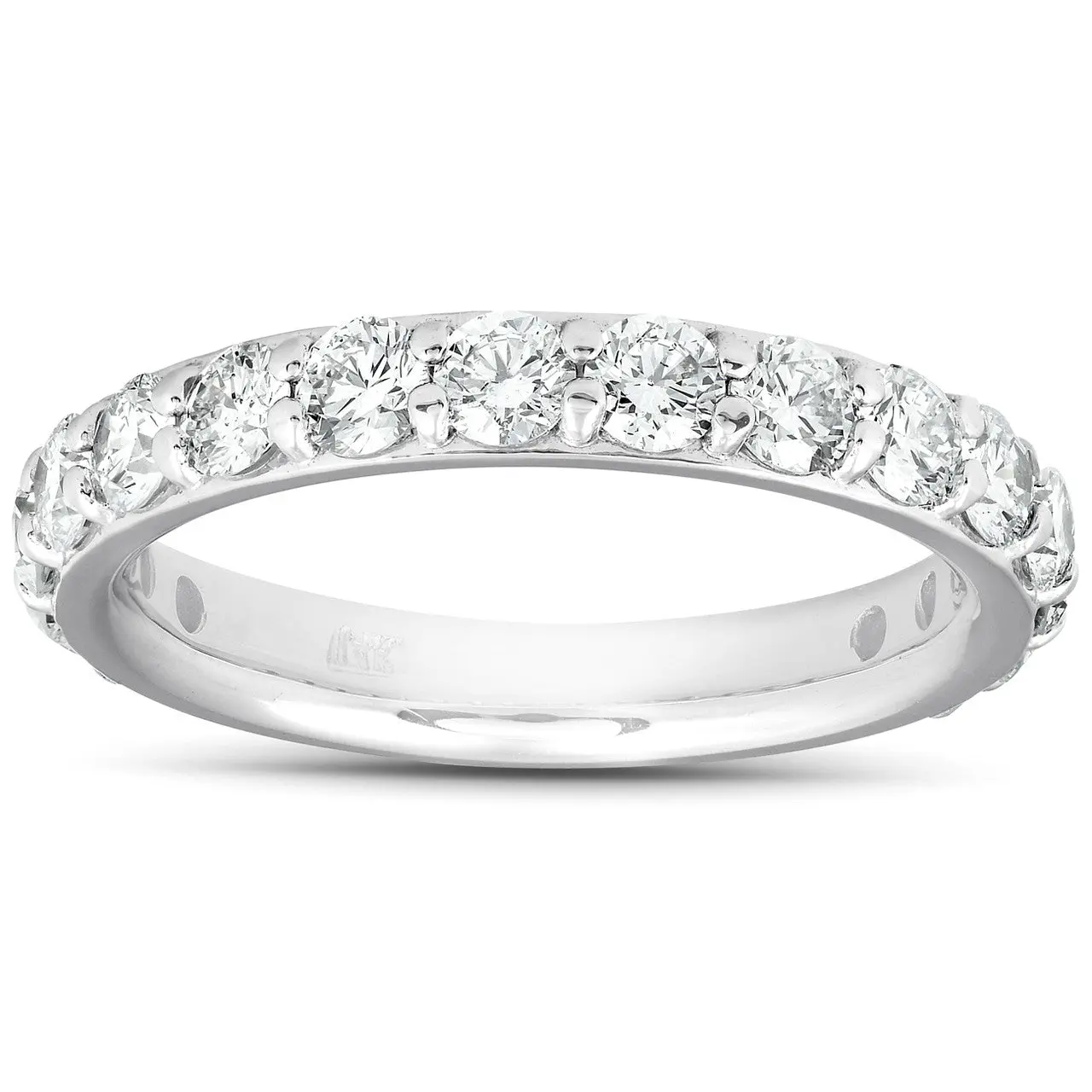 1 1/2 Ct Diamond Wedding Ring 14k White Gold Stackable Anniverary Band 1 1/2 Ct Diamond Wedding Ring 14k White Gold Stackable Anniverary Band