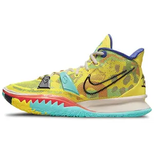 Nike Kyrie 7 Peace and Love Mid-Top Basketball Shoes with Air Zoom for Men and Women in Lemon Yellow Verifiable, with credentials and supporting global authentication