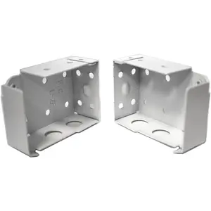 Low Profile Box Mounting Bracket Set for Window Blinds White Universal Fit Easy Install