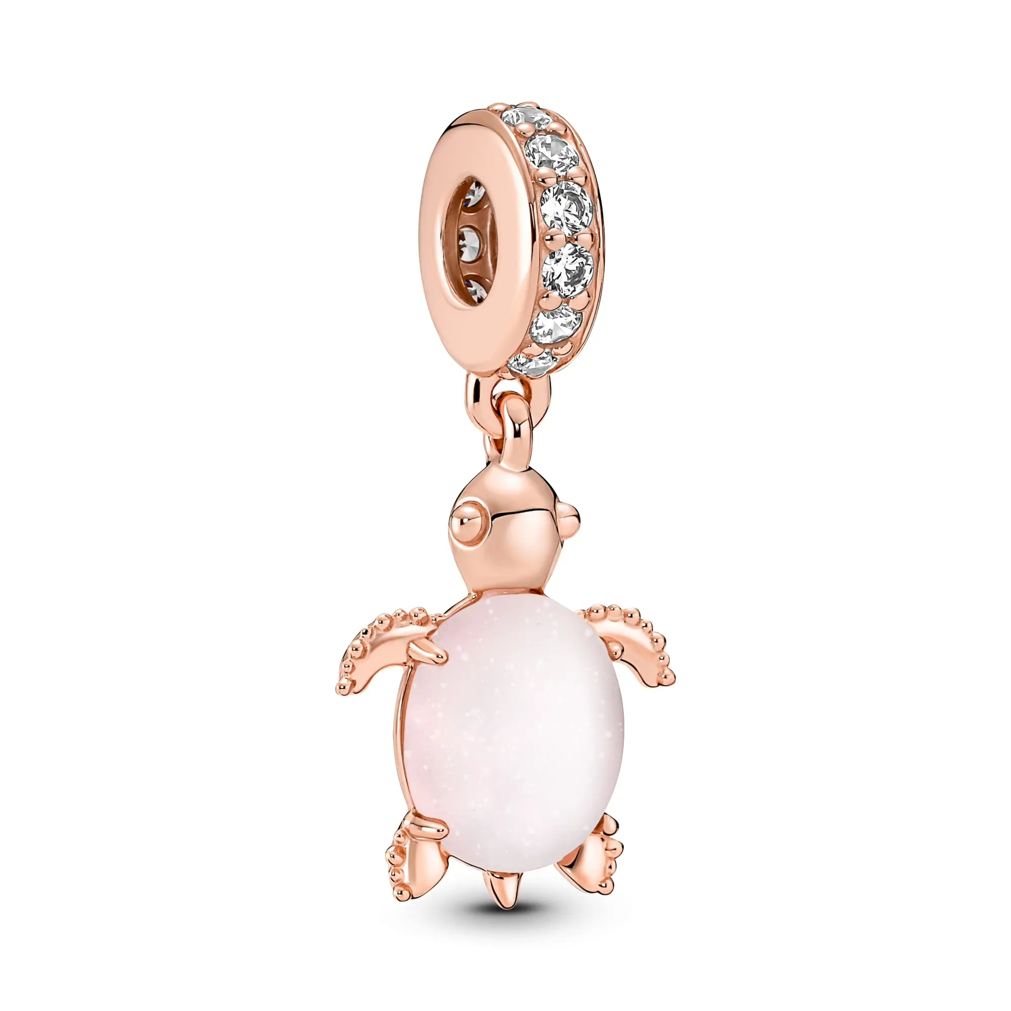 Pandora Murano Glass Pink Sea Turtle Dangle Charm 788939C01 - Charms & Pendants, Animal Shaped Collectible Jewelry, Cutout Pattern, Shimmering Flecks, Animal Shaped Collectible Jewelry Charms