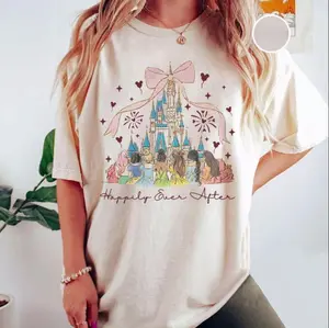 Adult & Youth Retro Princess Glitter Effect Shirt, Watercolor Princess Shirts, Magical Castle Vacation Tees, Magic Kingdom Princess Gift [TShirt - Sweatshirt], 2300526DN
