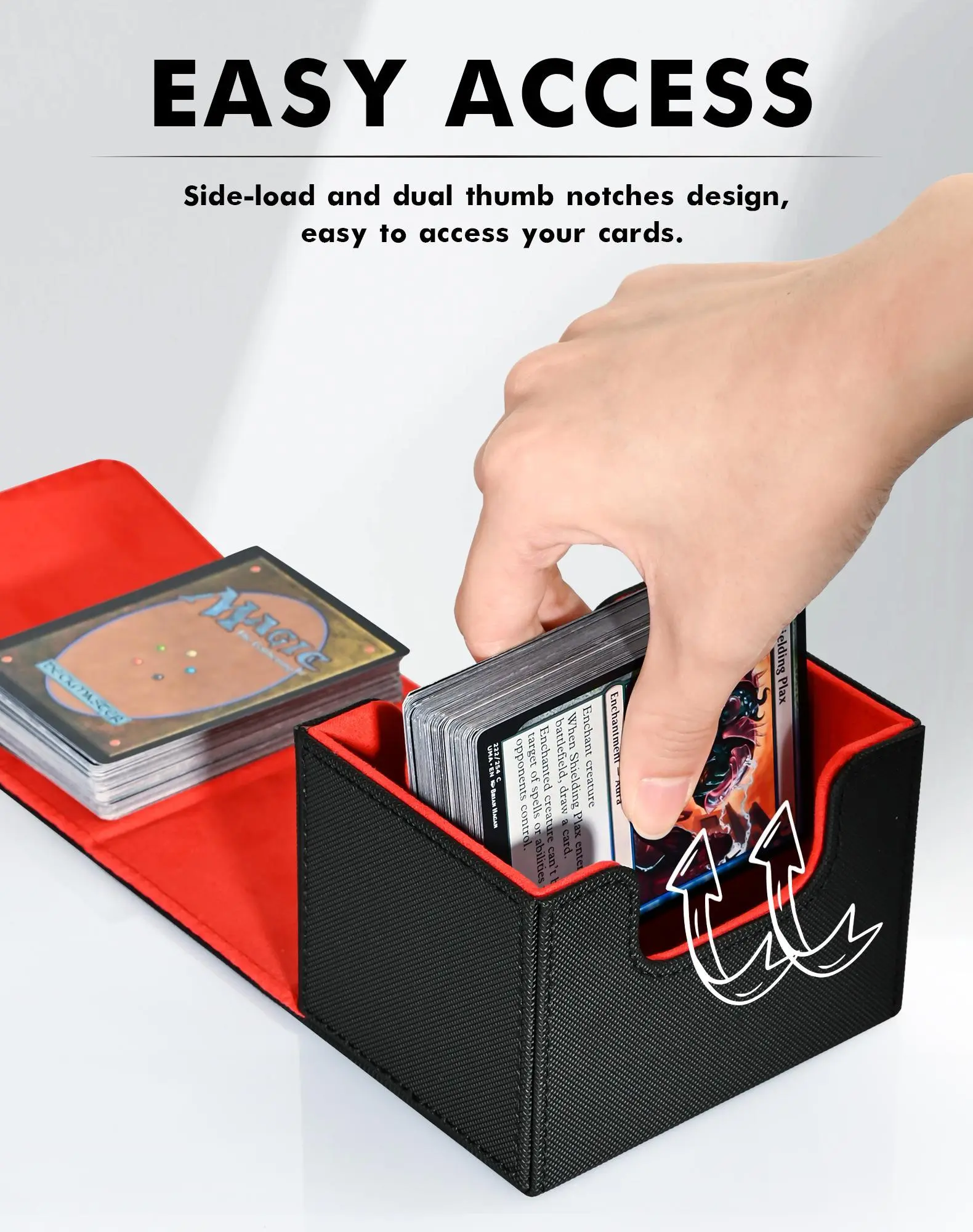 Card Deck Box for Trading Cards, MTG Commander Deck Box Holds 120+ Single Sleeved Cards, Leather Magnetic Card Storage Box Fits for TCG CCG Magic Cards - TikTok Shop Card Deck Box for Trading Cards, MTG Commander Deck Box Holds 120+ Single Sleeved Cards, Leather Magnetic Card Storage Box Fits for TCG CCG Magic Cards - TikTok Shop