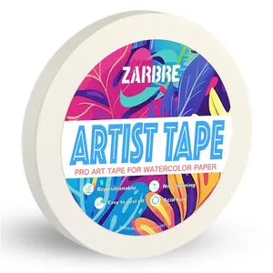 White Art Tape for Watercolor Paper, Medium Tack Masking Drafting Tape for Painting Canvas Framing, Acid-Free, 0.5in x 164FT Long