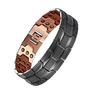 Vintage Pure Copper Bracelet for Men & Women, Classic Magnetic Jewelry with 3500 Gauss Magnets to Ease Stiffness for Daily Wear