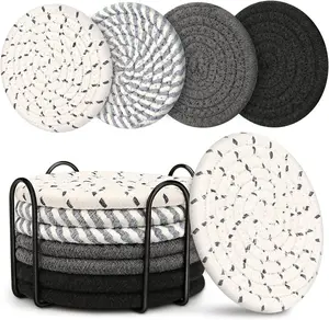 Coasters for Drinks - Set of 4 Color Coasters for Coffee Table, Living Room, Dining Table & Men's Room Decor Tableware