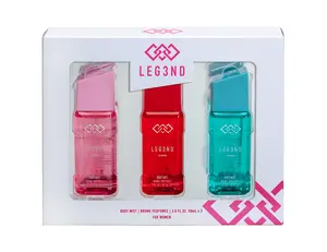 LEG3ND | Ladies 3PC Body Spray Gift Set – 3oz Each – Light Pink, Hot Pink & Teal Scents – Bold Feminine Fragrances, Long-Lasting Freshness & Travel-Friendly | Ideal for Everyday Wear, Gifting, or On-the-Go Confidence