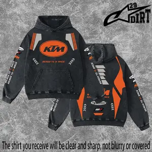 Dirt 29 - KTM Motor GP Racing Washed Hoodie Vintage Motocross Streetwear Hoodie Dirt Bike Graphic Pullover Y2K Racing Hoodie Oversized Acid Wash Hoodie MX Rider Apparel Unisex Motorcycle Racing Sweatshirt Retro Moto Cross Hoodie