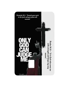 Christian Card Skin Holographic | Only God Can Judge Me | Proverbs 16:3 Debit Card Skin | Warrior King Design | Christian Gift