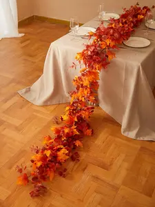 Thanksgiving Decorations - Fall Decor - Fall Garland - 9FT Autumn Maples Leaf Garland for Hanging for Halloween Thanksgiving Decor Home Wedding Fireplace Party Christmas