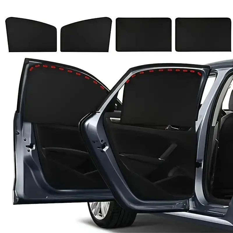 6PCS Magnetic Car Sunshade Curtain - Full Blackout, Quick-Install, UV Protection, Heat Shield, Privacy Screen, Car Window Covers for SUV, MPV, Sedan, Sun Roller Blinds, Magnetic Car Sunshade Sun Roller Blinds