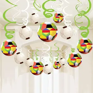 30PCS Soccer Hanging Swirl Decorations – Football Party Birthday Supplies