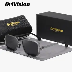 Drivision Unisex Fashion Rimless Polarized High-End Craftsmanship Sunglasses Outdoor Activities Square Sunglasses minimalist sunglasses UV400