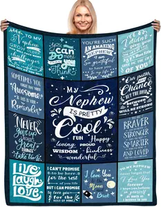 Nephew Gifts from Auntie Uncle, Gift for Nephew Soft Flannel Blanket 50"x 60", to My Nephews Gifts Ideas for Birthday Christmas Graduation, My Nephews is Pretty Cool Blanket Gift