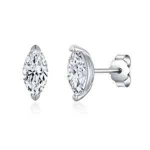 0.5CT Fashionable Marquise-Shaped Stud Earrings with Synthetic Moissanite color vvs1 clarity prong earring Women's Fashion Jewelry Commemorative Gift Suitable for Daily Wear Engagement birthday anniversary valentine D2