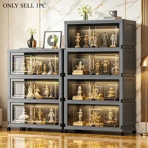 5-tier (42.72 inches) hallway storage cabinet, large-capacity 3/4/5-tier storage and organization cabinet, magnetic door design paired with silent universal wheels, movable hallway organization cabinet