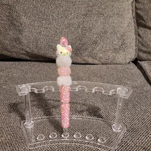 HK Pink Glitter Pen with Fur - Unique Design for Writing and Note-Taking