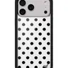 Wildflower Cases Limited Edition Collab Polyurethane Custom Rubber iPhone Smartphone Case - Eggshell White with Black Polka Dots, Raised Black Bumper, Durable Shockproof Crash-Proof Phone Cover for Protection, Women-Owned Small Business Accessory Gift