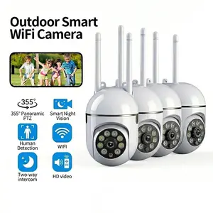 4PCS Kgarden 1080P Pan/Tilt Panoramic Home Security Camera, Full Color Night Vision, Human Motion Detection, 2-Way Audio Talk, Bluetooth WiFi Wireless Connection, 24/7 Recording Indoor Surveillance Camera for Baby Pet Elder Safety Monitoring