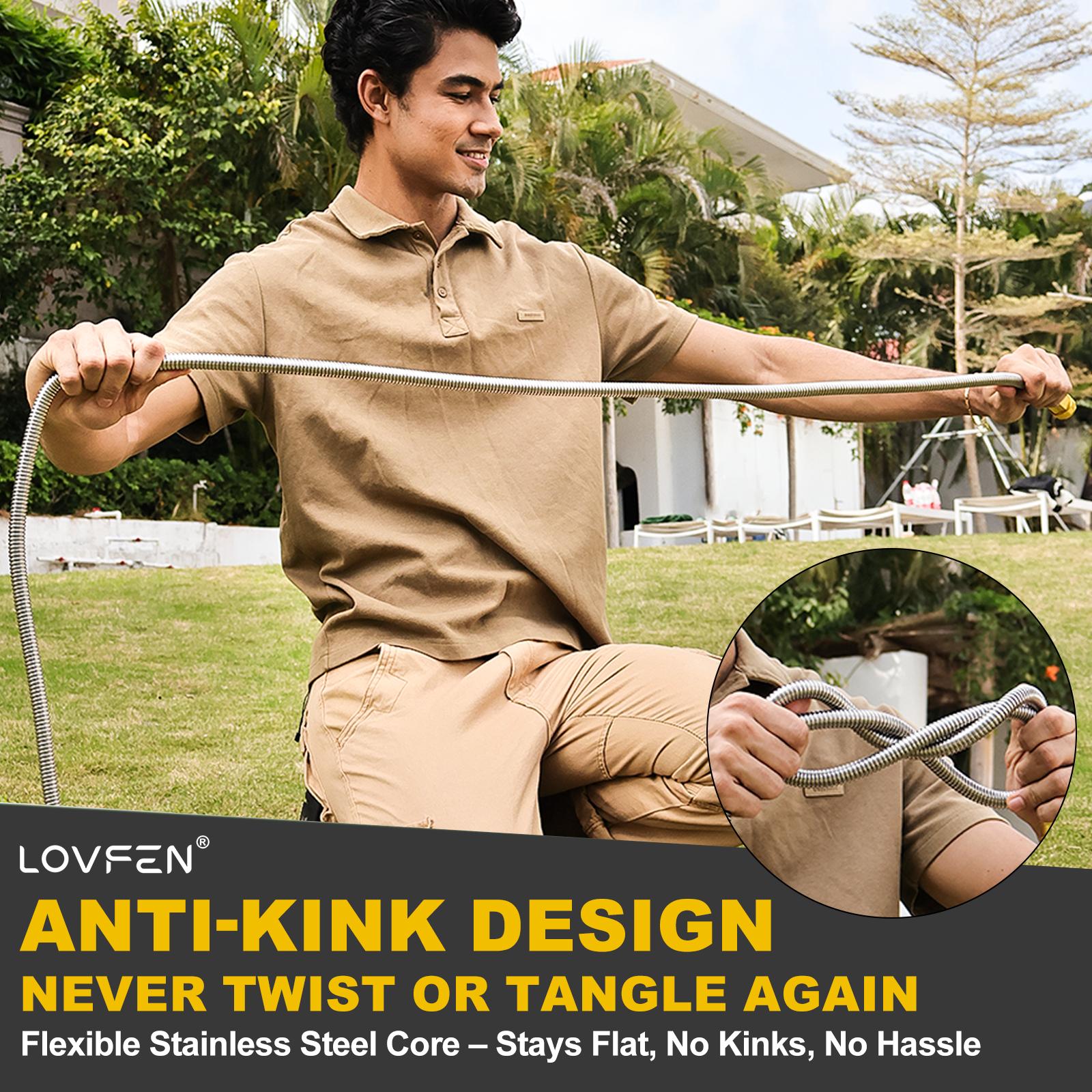 75FT Hose With 10 Function Nozzle, No-Kink, Tough & Flexible, Sturdy and Lightweight, Rust Proof for Yard, Outdoor, RV