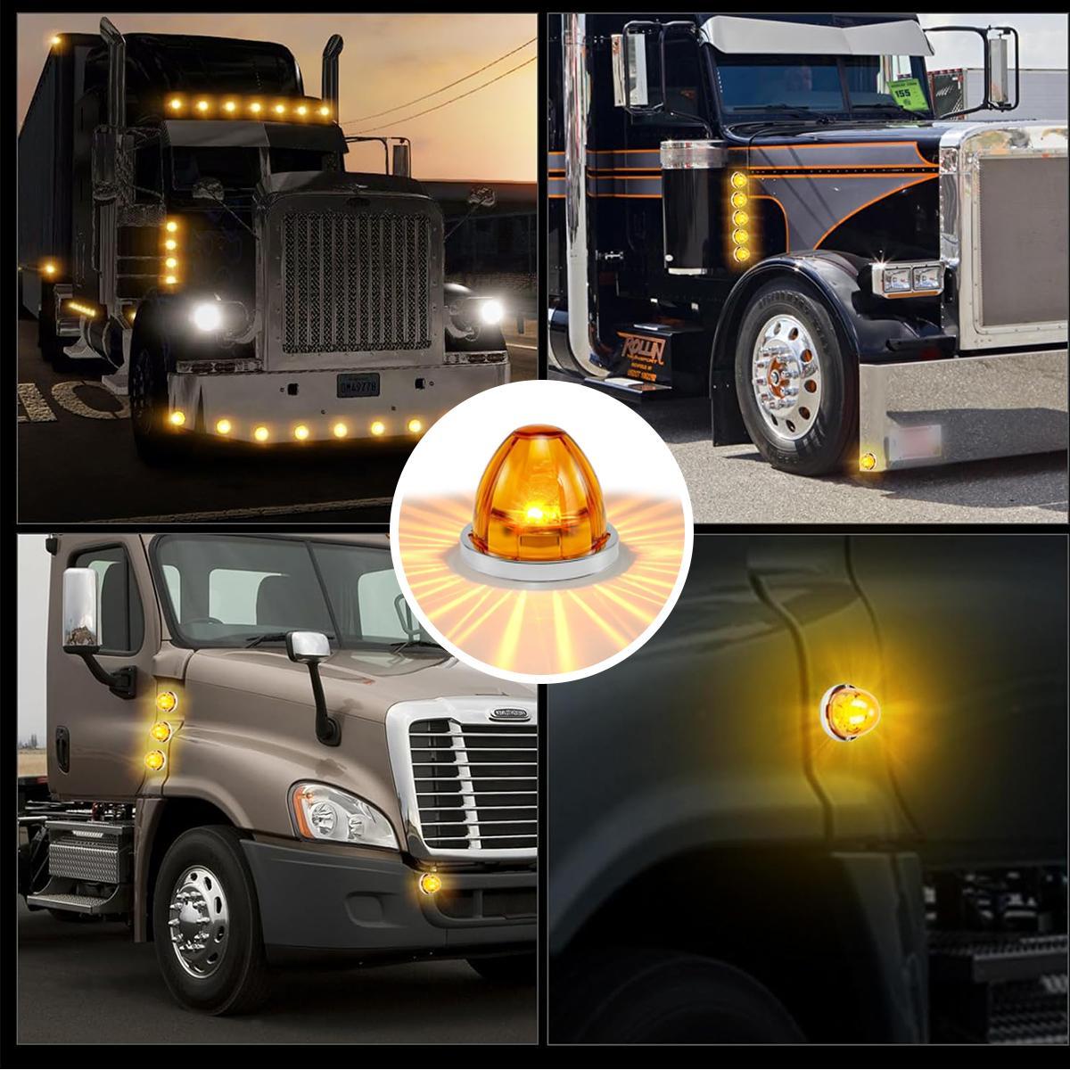 2PCS LED Watermelon Lights Truck Car Side Marker Light pick up Truck Clearance Lamp Turn Signal Indicator Lamp for Lorry Trailer