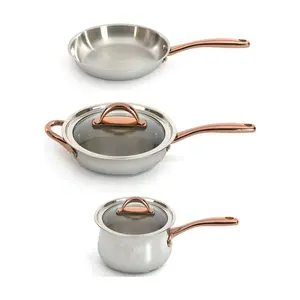 BergHOFF Ouro Gold 5Pc 18/10 SS Starter Set, Rose Gold Handle