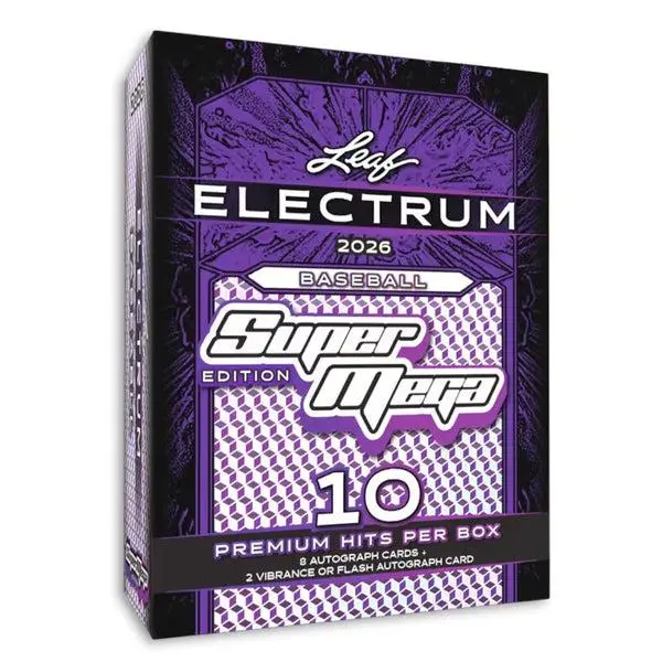 2026 Leaf Electrum Baseball Hobby Super Mega Box (8 Autos + 2 Bonus Autos)