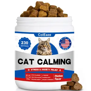 Advanced Calming Chews for Cats – Anxiety & Stress Relief, Helps with Noise, Thunder, Barking, Separation & Sleep Aid, for All Breeds & Sizes, Chicken flavor, 230ct