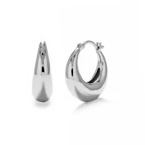 Jacqueline 18k White Gold Plated Hoop Earrings