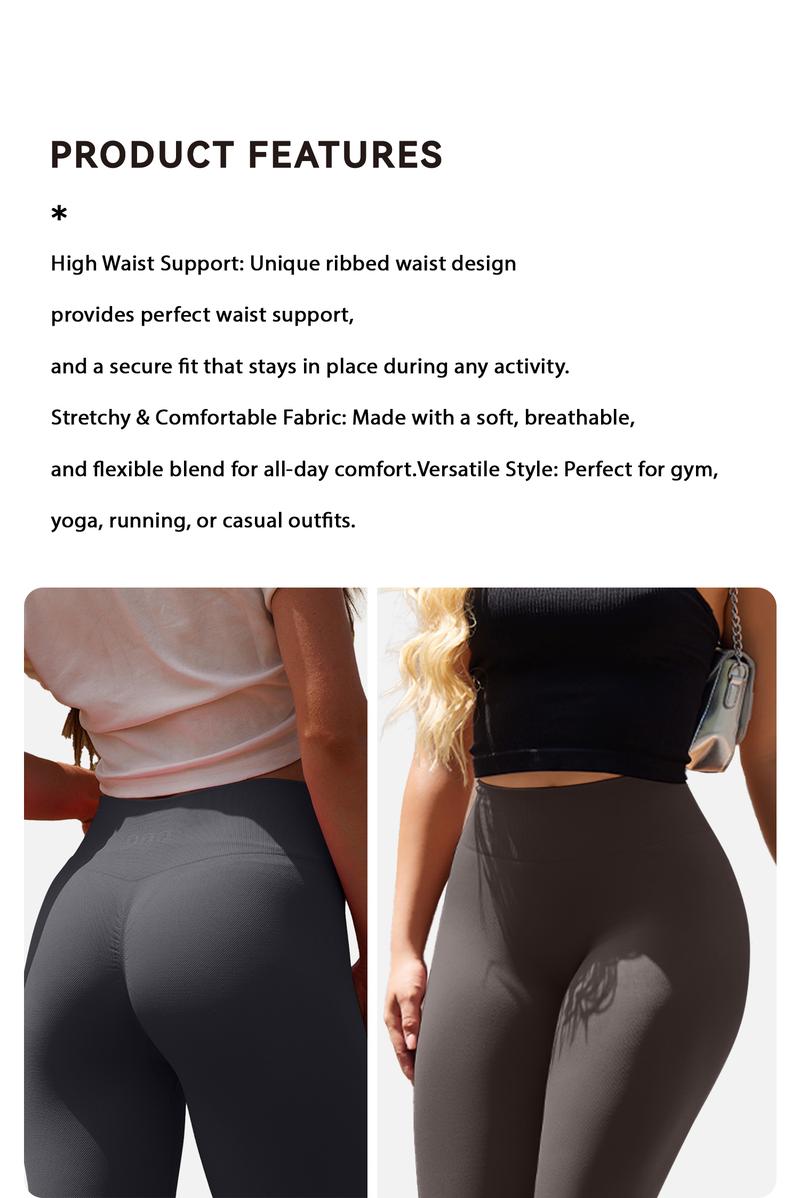 OQQ Women's 2 Piece Yoga Legging Seamless Workout High Waist Butt Liftings Athletic Leggings