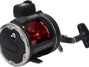 Trolling Reels Equipped Ice Fishing Rod & Reel Combos Aluminum Alloy Drum Wheel Fishing Reel with Line Counter for Sea Fishing