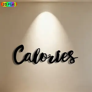 1pc Calories Script Metal Wall Art, Chic Calories Lettering Statue Mural, Ideal Gift for New Year, Christmas, Food & Fitness Enthusiasts,  Metal Wall Decor Wall Sculptures, Perfect for Kitchen Wall & Patio Fence, Unique Foodie-Inspired Decor