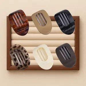 6-Pack Flat Hair Clips – No-Crease Acrylic Barrettes for Women & Girls, Strong Hold Matte Claw Clips for Thick & Thin Hair, Trendy Hair Accessories for Work, Party and Travel