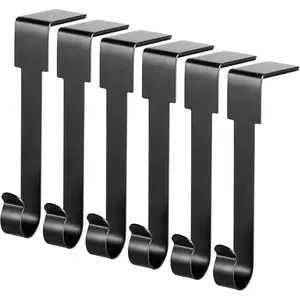 6 Pcs Black Christmas Stocking Holders Mantel Fireplace Hook Hangers Grip for Christmas Party Decorations