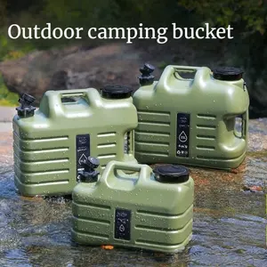 Food-Grade PE Camping Water Storage Container, Portable Square Water Jug with Spigot, Leak-Proof Vehicle Mounted Drinking Water Tank for Outdoor Camping, RV Travel, Picnic & BBQ