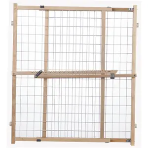 212 MAIN Supergate Extra Wide Expandable Wire Mesh Gate - Pressure-Mount Hardwood Frame, Outside-Use Large Household Appliance Accessory