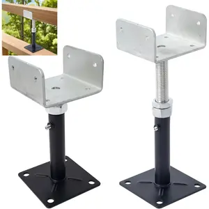 2 Pack U-Shaped Floor Jack for 4x2, 4x4, 4x6 Joists - Adjustable Steel Telepost with U-, Mini Screw Jack,  Jack.6-9 Inch Adjustment Range.