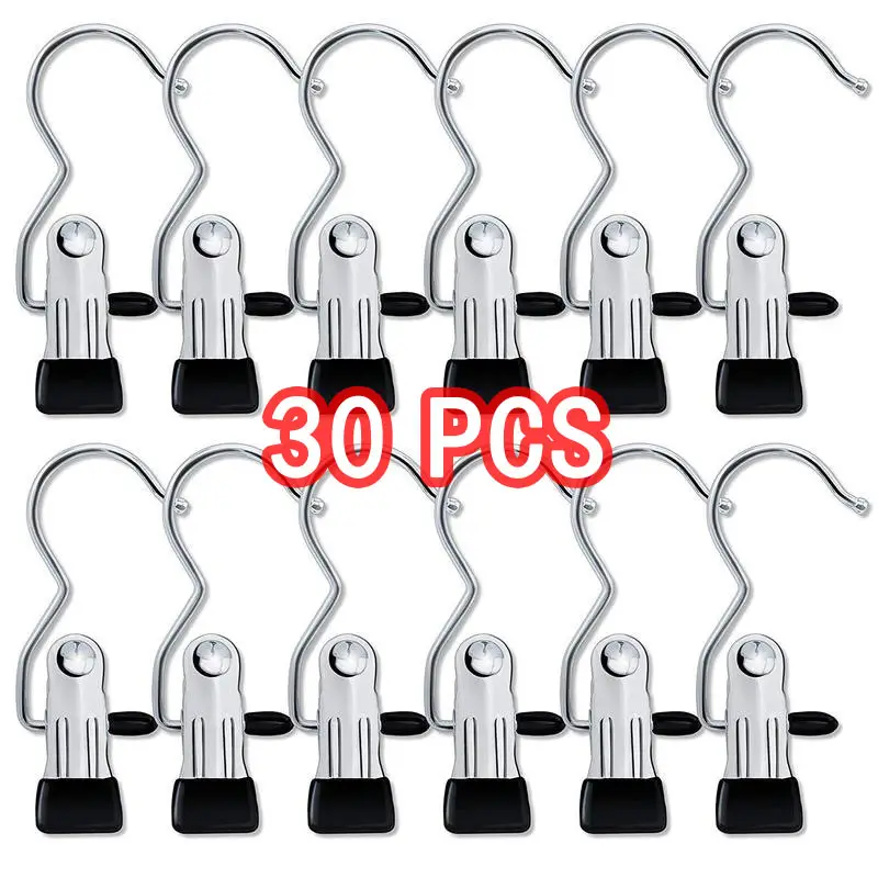 30 Counts Anti-Rust Clip Clothespins, Ultimate Lightweight Hanging Travel Hanger Organizer for Home & More, Space-Saving Magic Hat & Pants Storage Rac