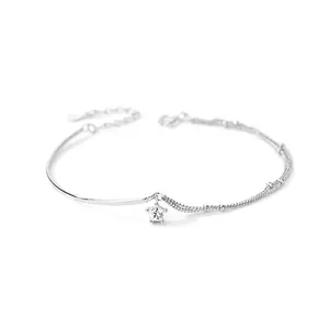 999 Pure Silver Star Bracelet for Women Double Layered Light Luxury Versatile Niche High End Spring Gift Employee Benefits