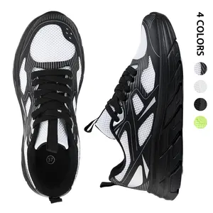 Men's Women's Casual Sneakers Fashion Mesh Lightweight Breathable Lace-Up Outdoor Running Shoes Training Walking Basketball Sneakers with Shock Absorbing Sole