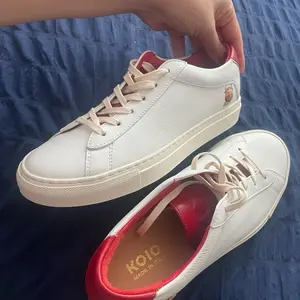Koio White Sneakers with Red Sole and Logo - Made in Italy Koio Brand Shoes