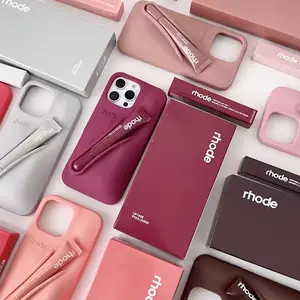 Modern Rhode Silicone Phone Case with Built-In Lip Gloss Holder for iPhone 11 12 13 14 15 16 17 Pro Max Protective Shockproof Cover for Women