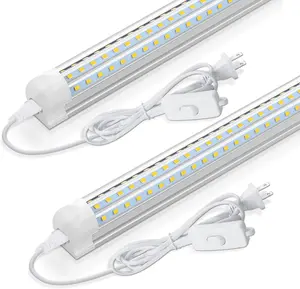 GE LED Shop Light 2FT 2 Pack 24W 3100LM 6500K Super Bright T8 Integrated LED High Output Linkable Utility Lights for Room Garage Workbench Warehouse Under Cabinet