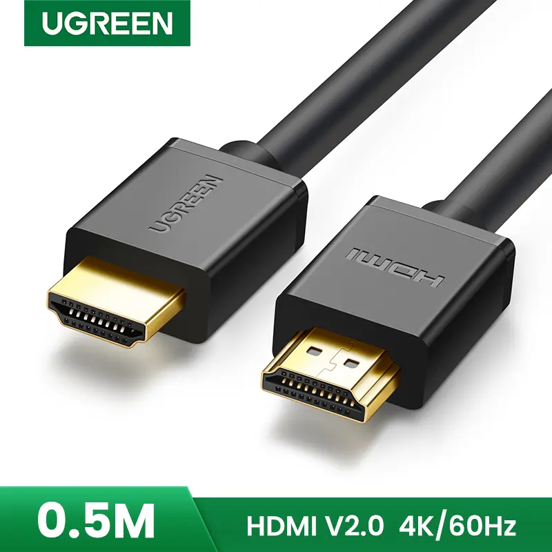 2pcs 4K Short HDMI Cable（1.5FT,Black）