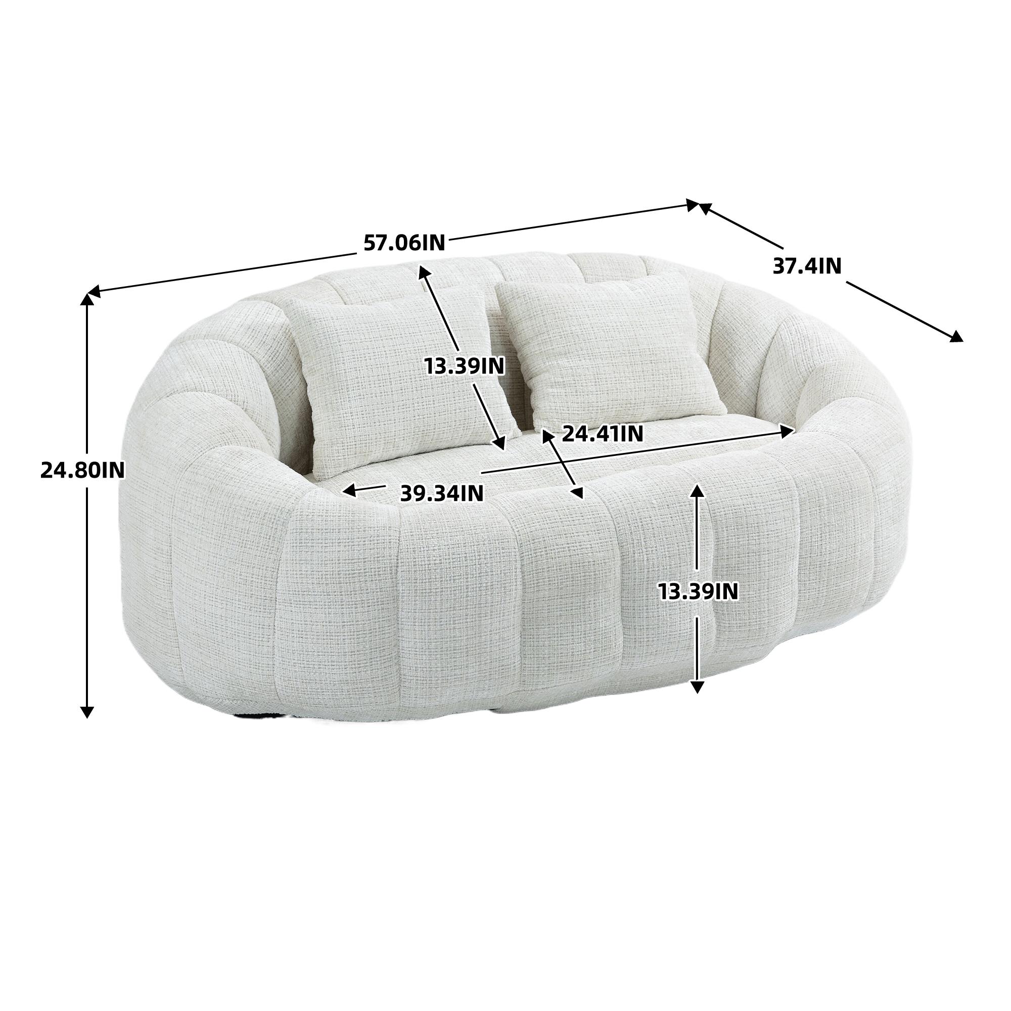 Niccae Bean Bag Chair for Adults and Kids, Large High-Back Lazy Sofa, Durable Chenille Foam Filled Lounge Chair, No Assembly Floor Seating for Living Room, Bedroom, Game Room