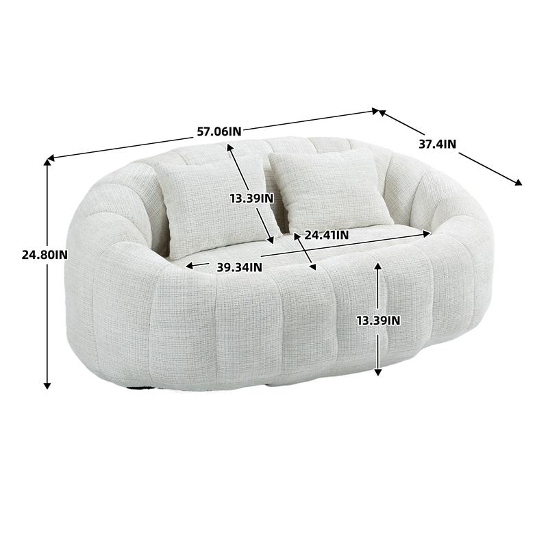 Niccae Bean Bag Chair for Adults and Kids, Large High-Back Lazy Sofa, Durable Chenille Foam Filled Lounge Chair, No Assembly Floor Seating for Living Room, Bedroom, Game Room