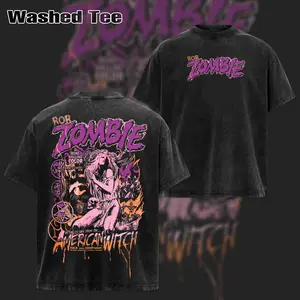 Vintage Rob Zombie American Witch Pastel T-Shirt , Rob Zombie T-Shirt & Hoodie , Washed Oversized T-Shirt , Rock Band Shirt, Retro Music Tee, Rock Music Lover Shirt, Vintage Band Shirts Casual Fabric Fit Top